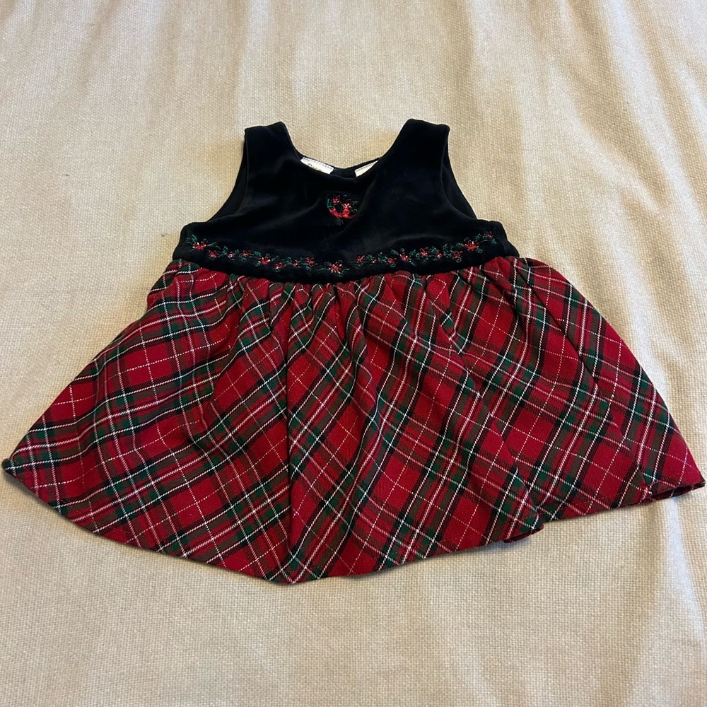 Koala Baby velvet and plaid holiday baby dress size 6-9 months